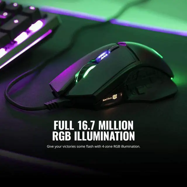Alt view image 15 of 17 - Cooler Master MM830 Gaming Mouse with 24, 000 DPI Sensor, Hidden D-Pad Buttons, 4-Zone RGB, and Precision Wheel