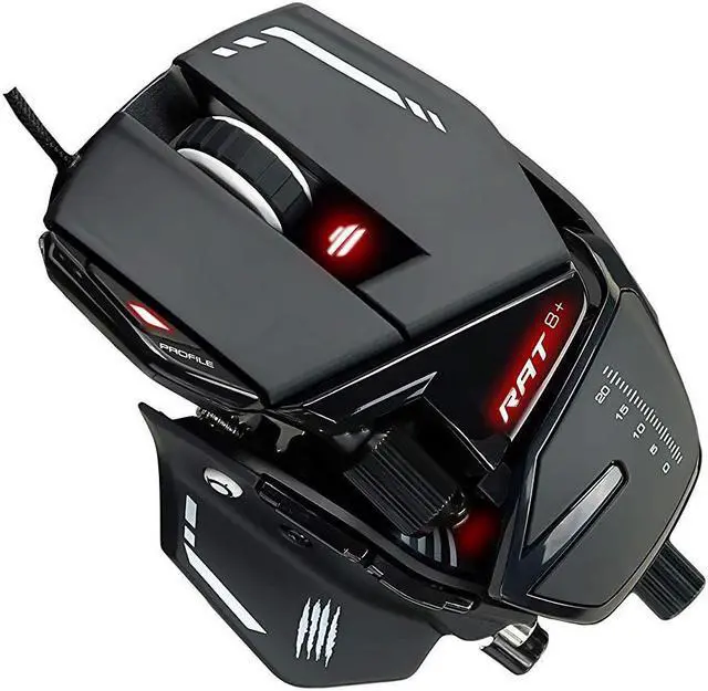 Alt view image 3 of 7 - Mad Catz R.A.T. 8+ Gaming Mouse (USB/Black/16000dpi/11 Buttons) - MR05DCINBL000-0