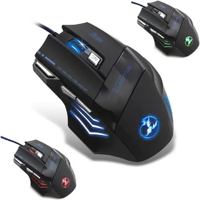 Alt view image 12 of 12 - Zelotes 5500 DPI 7 Button LED Optical USB Wired Gaming Mouse Mice for Pro Gamer
