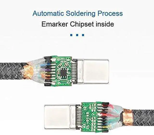 Alt view image 4 of 6 - 10Gbps USB-C USB 3.1 Type C Gen2 Male to Male Data Video 100W Cable with E-Marker for Tablet & Phone & Laptop (50cm)