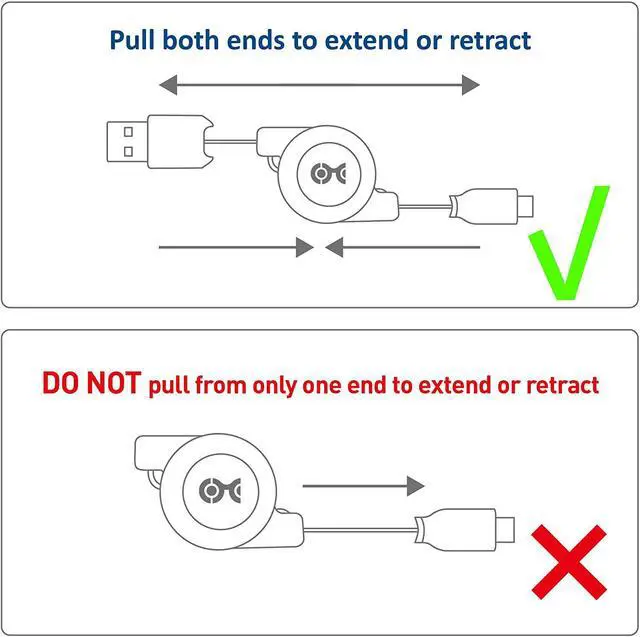Alt view image 7 of 7 - Cable Matters 2-Pack Retractable Micro USB Cable - 2.5 Feet