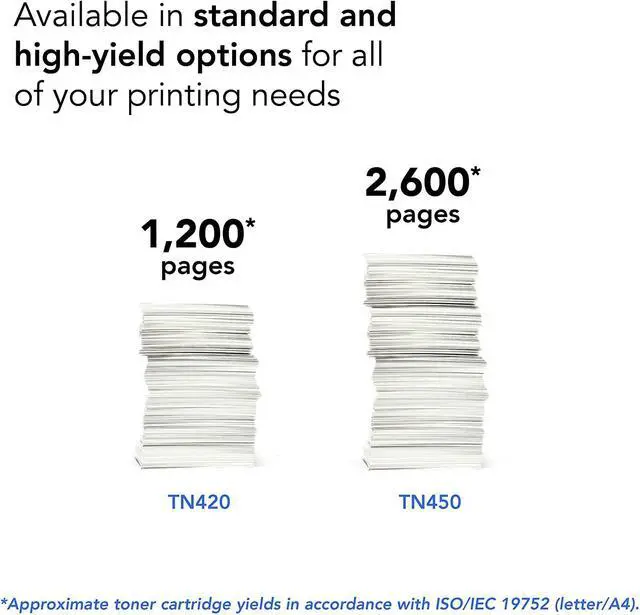 Alt view image 4 of 4 - Brother Genuine TN450 3-Pack High Yield Black Toner Cartridge with Approximately 2,600 Page Yield/Cartridge