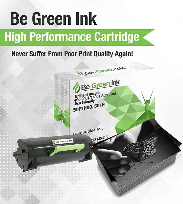 Alt view image 3 of 5 - Be Green Ink 50F1H00 501H Toner Cartridge Compatible Replacement with Lexmark MS310dn MS312dn MS315dn MS410dn MS415dn MS510dn (1 Black 5,000 High Yield)