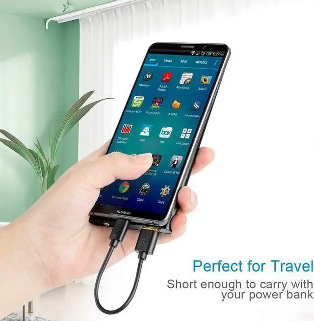 Alt view image 3 of 7 - USB C to USB Cable Short CableCreation USB C to USB A Short 6 inch USB C Cable Fast Charging 3A USB A to USB C Short 480Mbps Data for Power Bank Stylus Pen S21 S20 Pixel GoPro Hero 0.15m Black
