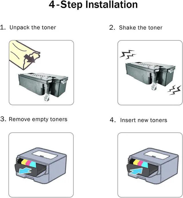 Alt view image 2 of 6 - Limeink Compatible Ink Cartridge Replacement for Xerox Workcentre 6027 Toner for Xerox 106r02759 Toner Cartridge Black Toner for Xerox Phaser 6027 6025 6022 6020 (1 Black, 1 Cyan, 1 Magenta, 1 Yellow)