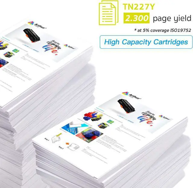 Alt view image 4 of 5 - Arthur Imaging with CHIP Compatible Toner Cartridge Replacement for Brother Tn227?(Yellow, 1 Pack) (TN227Y)