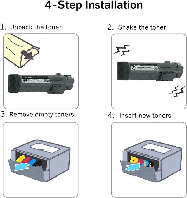 Alt view image 2 of 7 - Limeink 5 Pack Compatible High Yield Laser Toner Replacement Cartridges for Xerox Phaser 6510 Workcentre 6515 Printer 6515/dn 6515/dni 6510/dn dni (2 Black, 1 Cyan, 1 Magenta, 1 Yellow) - New Chip