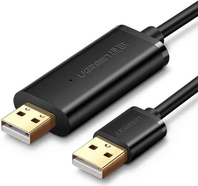 Alt view image 7 of 12 - UGREEN USB Data Transfer Cable USB 2.0 Transfer Data Easy Link Cable for Windows Mac Data transferring from PC to PC Black 2m