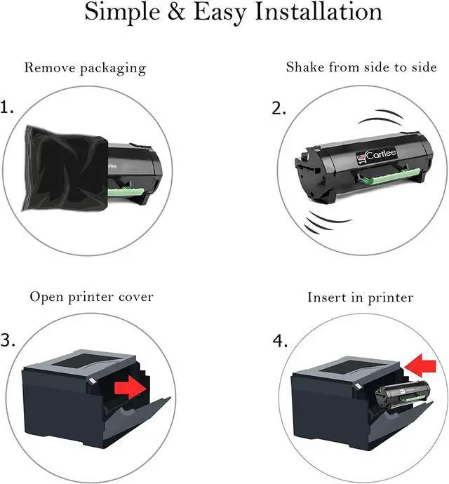 Alt view image 2 of 7 - Cartlee Compatible Black S2830 High Yield Laser Toner Cartridge Replacement for Dell S2830 S2830dn 2830 dn 2830dn Smart Ink Series Printers