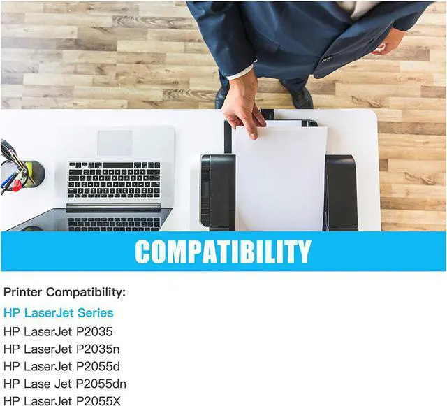 Alt view image 5 of 6 - TonerPlusUSA New Compatible CE505A 05A Black Replacement Toner Cartridge for Laser Jet P2035 P2035n P2050 P2055x P2055dn (Black, 10 Pack)