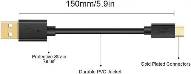 Alt view image 2 of 7 - USB C to USB Cable Short CableCreation USB C to USB A Short 6 inch USB C Cable Fast Charging 3A USB A to USB C Short 480Mbps Data for Power Bank Stylus Pen S21 S20 Pixel GoPro Hero 0.15m Black