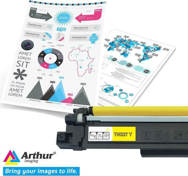 Alt view image 2 of 5 - Arthur Imaging with CHIP Compatible Toner Cartridge Replacement for Brother Tn227?(Yellow, 1 Pack) (TN227Y)