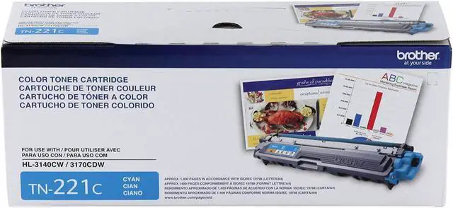 Alt view image 3 of 7 - Brother TN221BK, TN221C, TN221M, TN221Y (TN-221BK, TN-221C, TN-221M, TN-221Y) 4-Color Complete Toner Cartridge Set