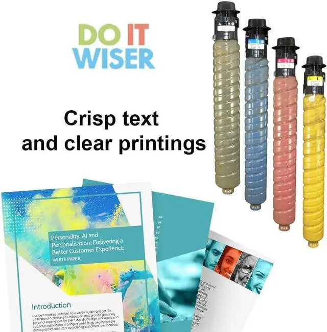 Alt view image 2 of 7 - Do it Wiser Compatible Toner Cartridge Replacement for Ricoh Aficio MP C3003 MP C3503 MP C3004 MP C3504 Lanier Savin MP C3003 MP C3503 MP C3004 MP C3504-841813, 841814, 841815, 841816 (4-Pack)