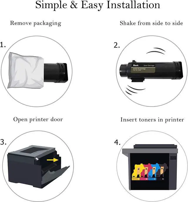 Alt view image 2 of 6 - Cartlee 2 Black Compatible High Yield Laser Toner Cartridges Replacement for Dell H625cdw H825cdw S2825cdn H625 H825 s2825 Smart Color Multifunction Printers Ink