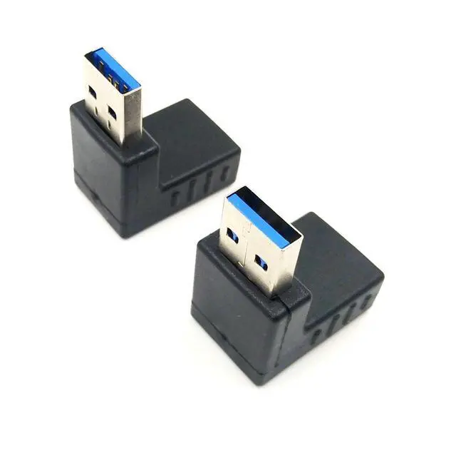 Alt view image 2 of 7 - EVESKY 2pcs USB 3.0 up down Male to Female Extension Adapter Combo Upward and Downward 90 degree Right Angle USB 3.0 Super-speed Connector Adapter(BLACK)