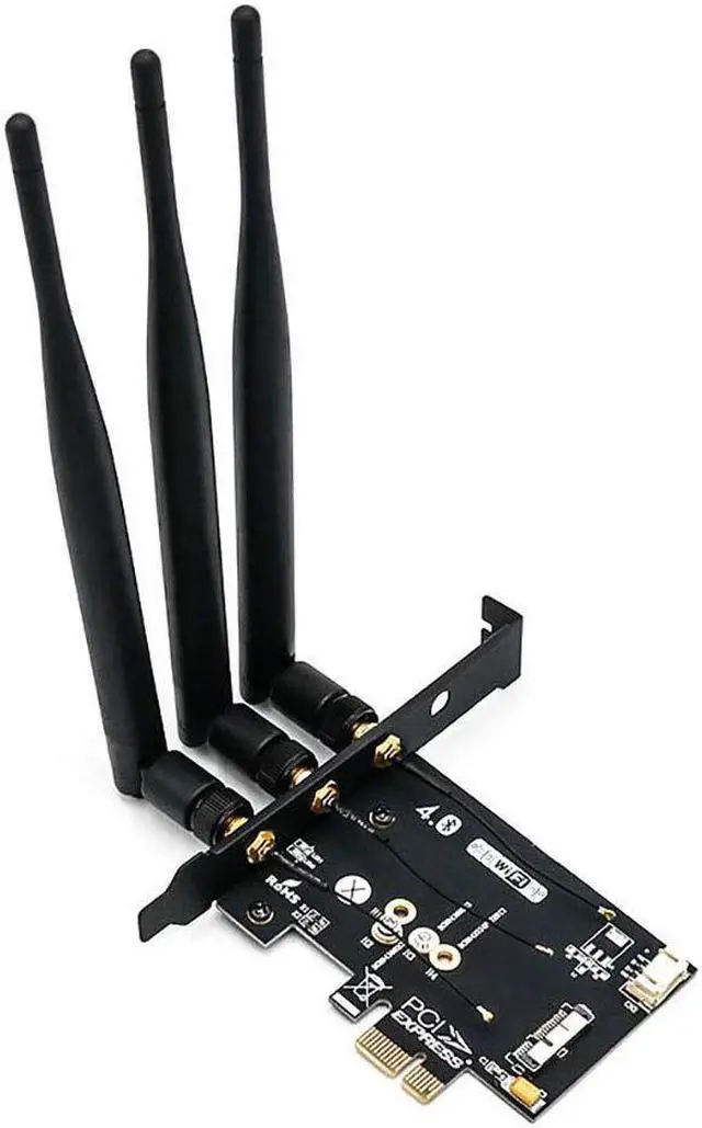 Main image of WiFi + Bluetooth 4.0 Card to PCI-E x1 Adapter Card PC/Hackintosh Without BCM943224PCIEBT2/bcm94360CS2/BCM943602CS (Black) (WiFi + Bluetooth 4.0)