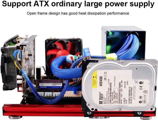 Alt view image 2 of 7 - DIY Mini M-ATX Case, Open Frame Computer Case PC Test Bench PC Case Stand Aluminum Alloy Frame M-ATX Motherboard PC Computer Case