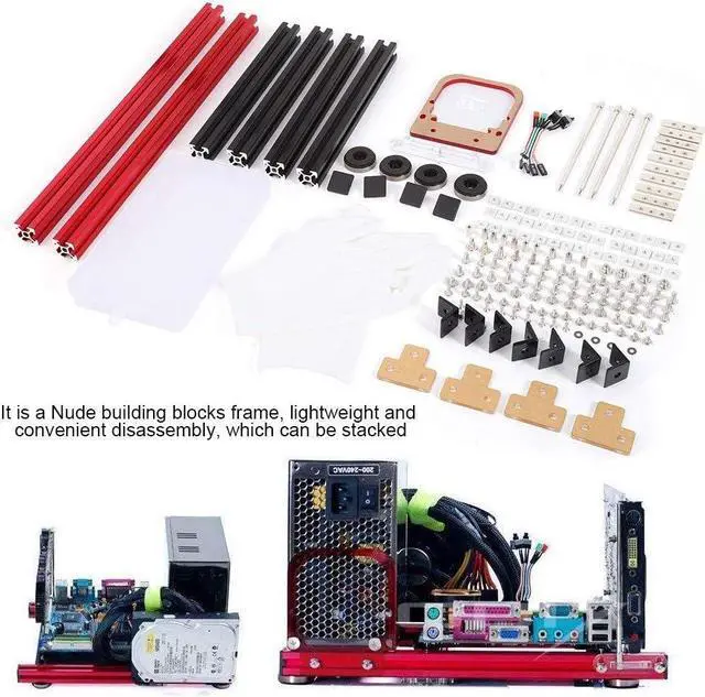 Alt view image 3 of 7 - DIY Mini M-ATX Case, Open Frame Computer Case PC Test Bench PC Case Stand Aluminum Alloy Frame M-ATX Motherboard PC Computer Case