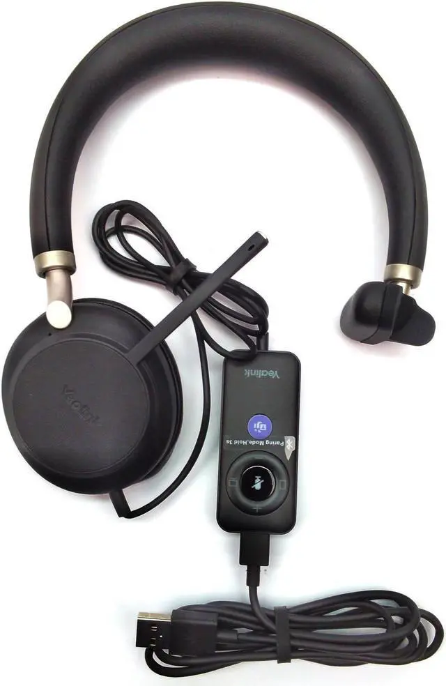 Alt view image 2 of 7 - Yealink Headset UH38 Bluetooth USB Wired Teams Certified with Noise-Cancelation