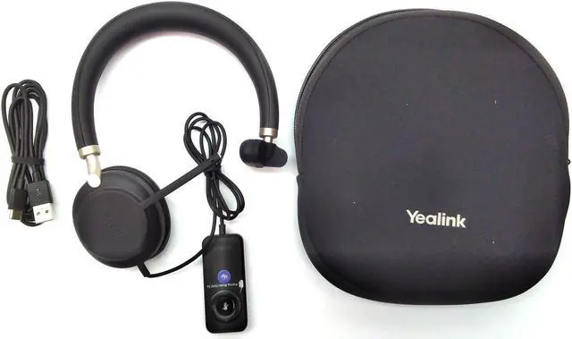 Alt view image 7 of 7 - Yealink Headset UH38 Bluetooth USB Wired Teams Certified with Noise-Cancelation