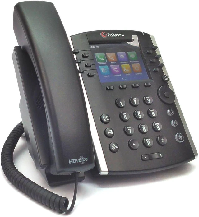 Alt view image 3 of 8 - Polycom - 2200-46162-019 - VVX 410 12-line Desktop Phone (PoE) Gigabit Ethernet Skype for Business Edition