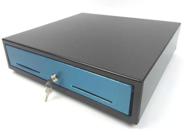 Alt view image 4 of 5 - NCR CP MS 16IN CASH DRAWER 24V DIRECT DRIVE 5B5C BLACK WITH STAINLESS STEEL FRONT AED SVC REPLACES 217630009090