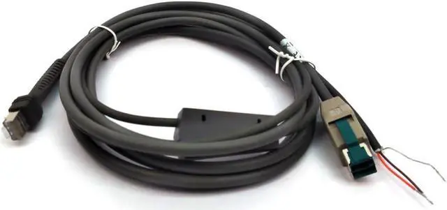 Alt view image 3 of 7 - Zebra (Motorola/Symbol) CBA-U27-S09EAR Straight Shielded USB Cable with Power Plus Connector and EAS - 9 Ft.
