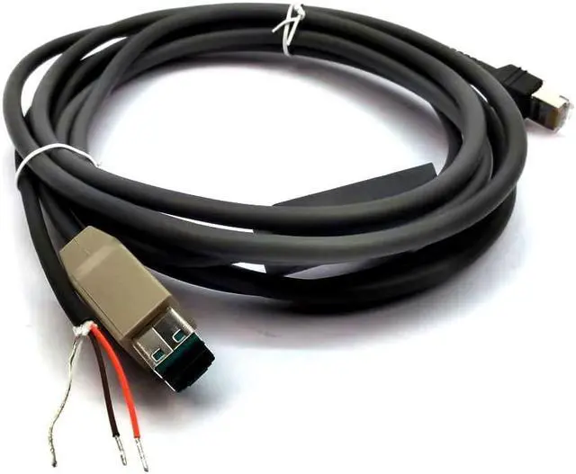 Alt view image 2 of 7 - Zebra (Motorola/Symbol) CBA-U27-S09EAR Straight Shielded USB Cable with Power Plus Connector and EAS - 9 Ft.