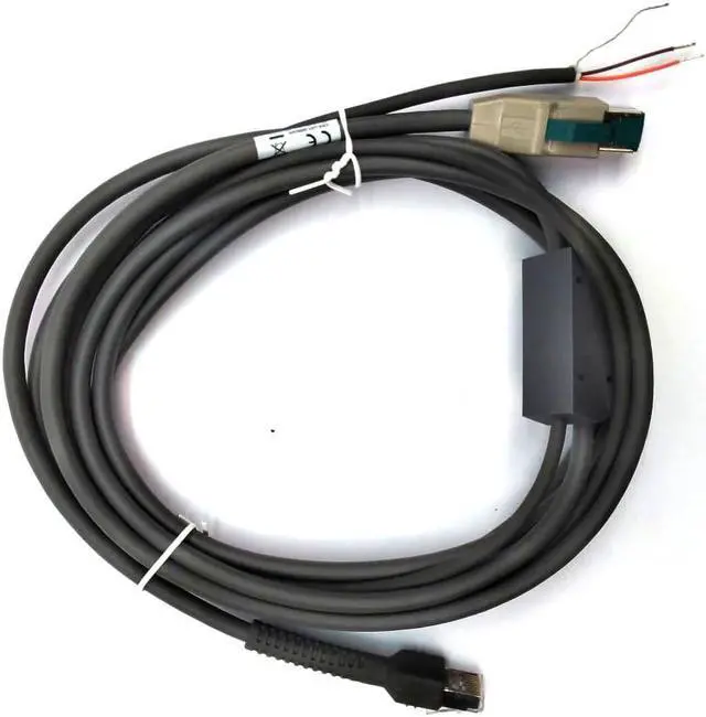 Alt view image 5 of 7 - Zebra (Motorola/Symbol) CBA-U27-S09EAR Straight Shielded USB Cable with Power Plus Connector and EAS - 9 Ft.