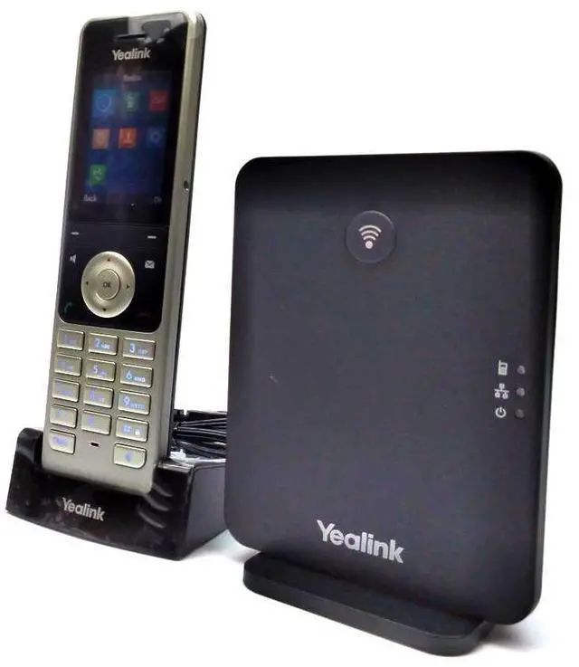 Alt view image 5 of 10 - Yealink W76P IP Phone Cordless Corded DECT Wall Mountable Desktop Silver/Gray