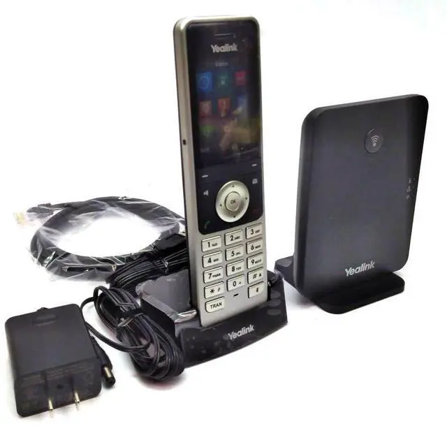 Alt view image 6 of 10 - Yealink W76P IP Phone Cordless Corded DECT Wall Mountable Desktop Silver/Gray
