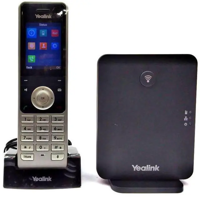 Alt view image 4 of 10 - Yealink W76P IP Phone Cordless Corded DECT Wall Mountable Desktop Silver/Gray