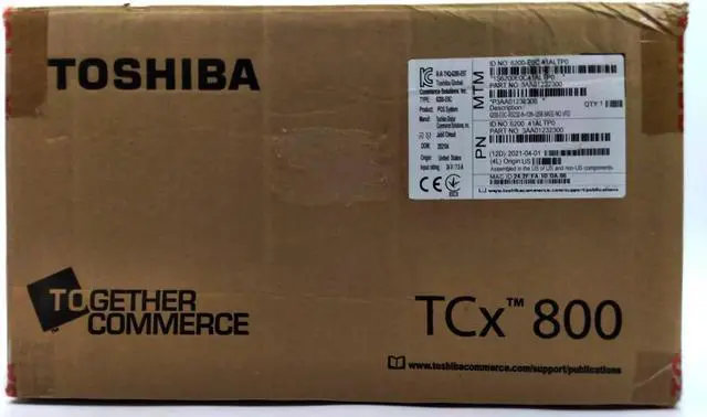Alt view image 7 of 7 - Toshiba TCx800 All in One 6200-E0C Point of Sale Touchscreen P3AA01232300 New
