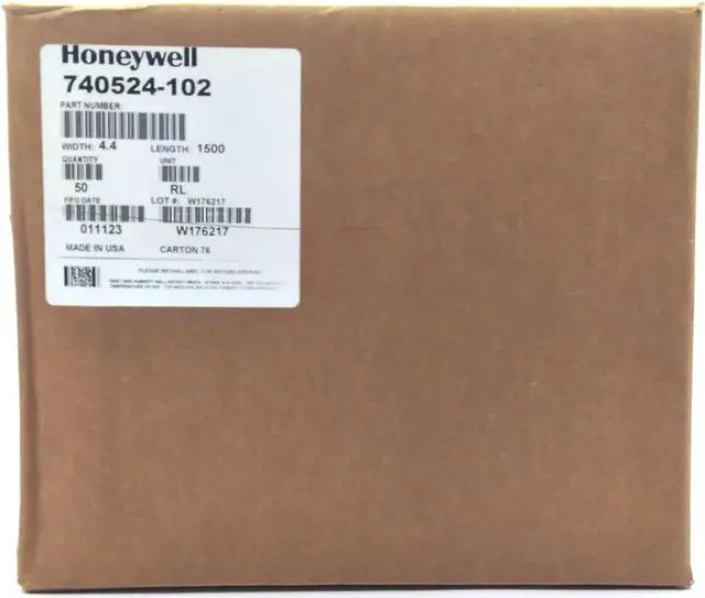 Alt view image 6 of 6 - Honeywell Direct Thermal Labels 4.4" x 1500" White 740524-102 Genuine 50 Rolls