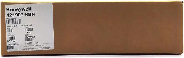 Alt view image 6 of 6 - Honeywell Thermal Transfer Labels 4" x 6" GreatLabel 421907-RBN Genuine 4 Rolls
