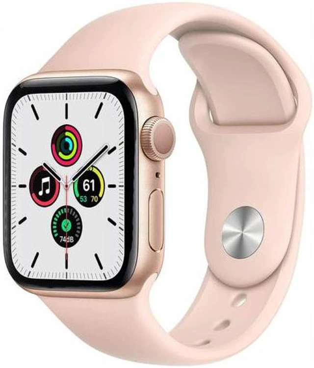 Main image of Apple Watch SE 44mm GPS - Gold Aluminum Case - Pink Sport Band (2020) - Good Condition