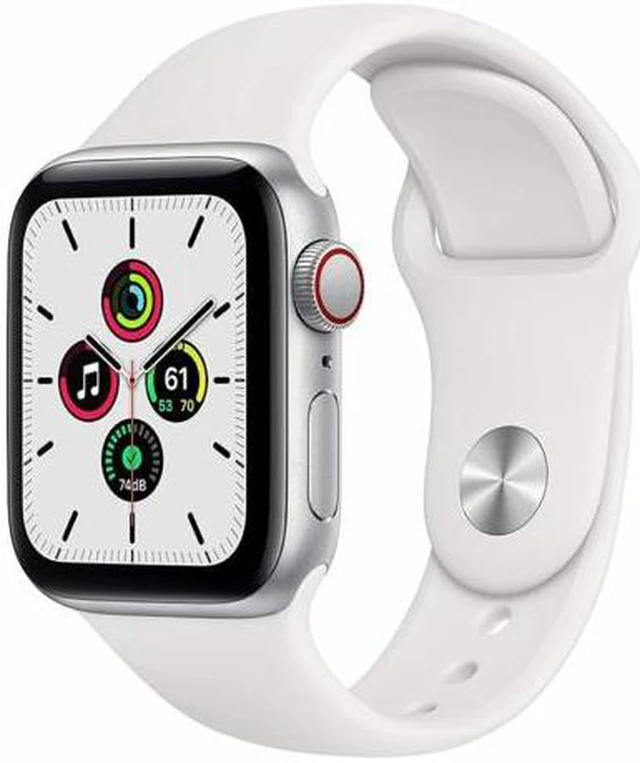 Main image of Apple Watch SE 44mm GPS - Silver Aluminum Case - White Sport Band (2020) - Very Good Condition