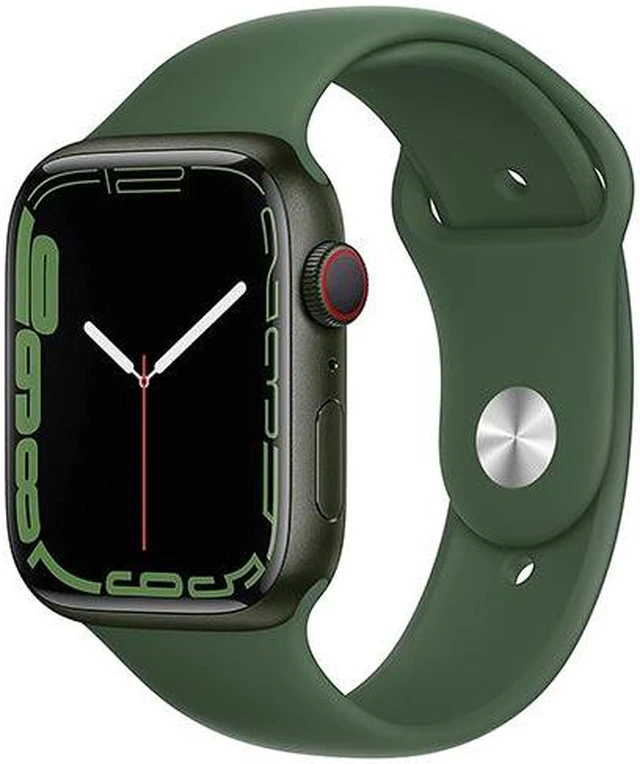 Main image of Apple Watch Series 7 45mm GPS + Cellular Unlocked - Green Aluminum Case - Green Sport Band (2021) - Very Good Condition