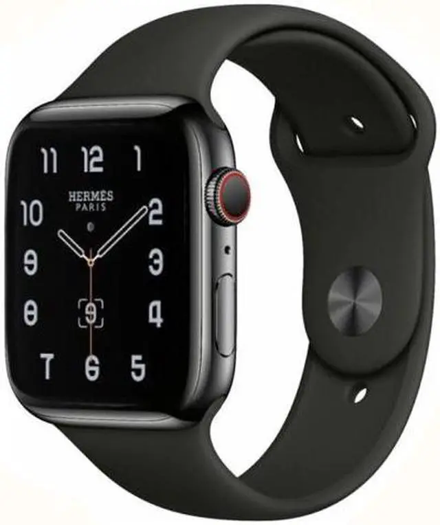 Main image of Apple Watch Series 5 Hermès Edition 40mm GPS + Cellular - Space Black Stainless Steel Case - Black Sport Band (2019) - Very Good Condition