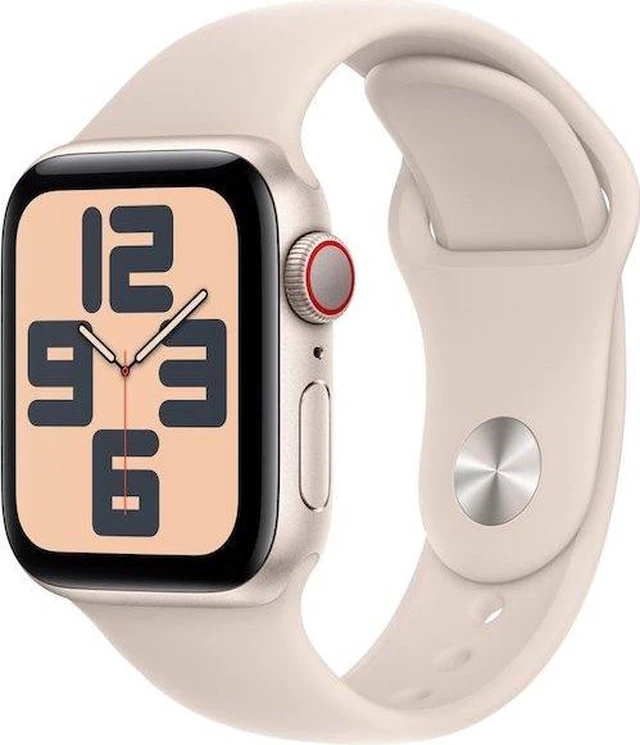 Main image of Apple Watch SE 2nd Generation 44mm GPS + Cellular Unlocked - Starlight Aluminum Case - Starlight Sport Band (2022) - Good Condition