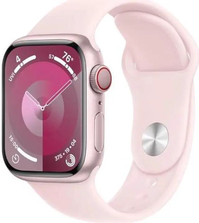 Main image of Apple Watch Series 9 41mm GPS + Cellular Unlocked - Pink Aluminum Case - Pink Sport Band (2023) - Very Good Condition