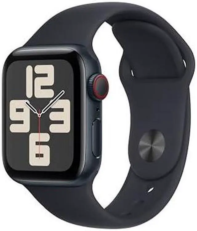 Main image of Apple Watch SE 2nd Generation 44mm GPS + Cellular Unlocked - Midnight Aluminum Case - Midnight Sport Band (2022) - Excellent Condition