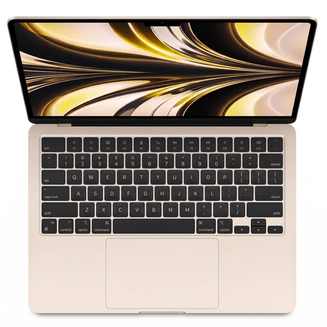 Alt view image 3 of 7 - Apple MacBook Air 13" (2022) Apple M2 8-Core CPU 10-Core GPU 8GB RAM 512GB SSD Starlight MLY23LL/A - Very Good Condition