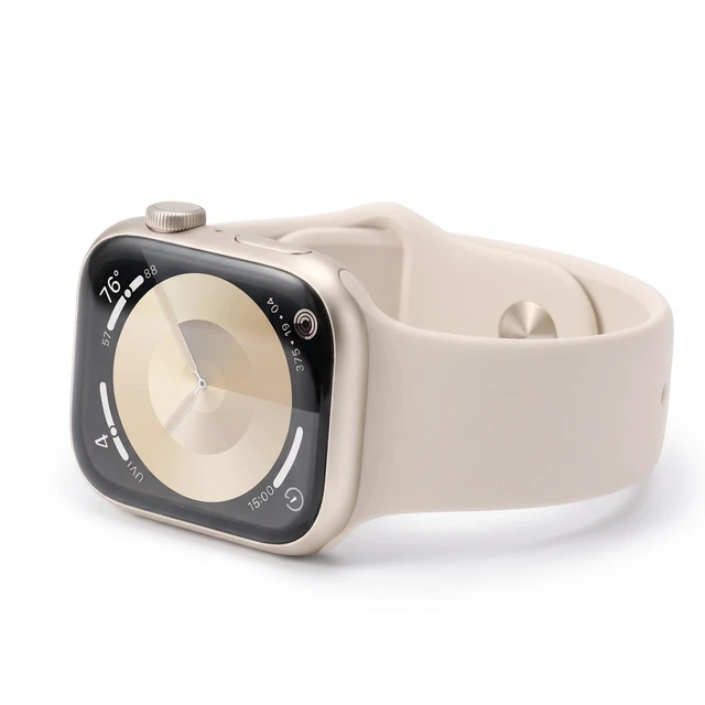 Alt view image 3 of 4 - Apple Watch Series 9 45mm GPS Starlight Aluminum Case with Starlight Sport Band - Good Condition