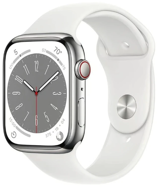 Main image of Apple Watch Series 8 45mm (2022) Apple S8 1GB RAM 32GB SSD Silver Stainless Steel MNVW3LL/A - Very Good Condition