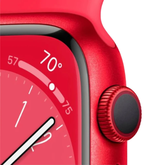 Alt view image 3 of 5 - Apple Watch Series 8 41mm (2022) Apple S8 1GB RAM 32GB SSD (PRODUCT)RED Aluminum MNUG3LL/A - Very Good Condition