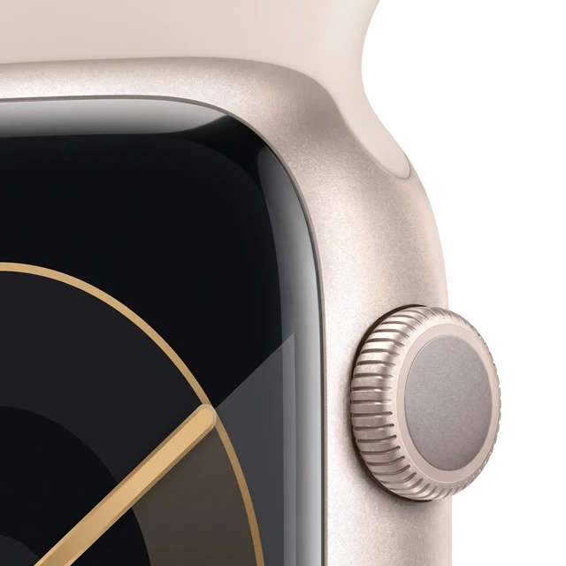 Alt view image 7 of 7 - Apple Watch Series 9 41mm GPS Starlight Aluminum Case with Starlight Sport Band - Very Good Condition