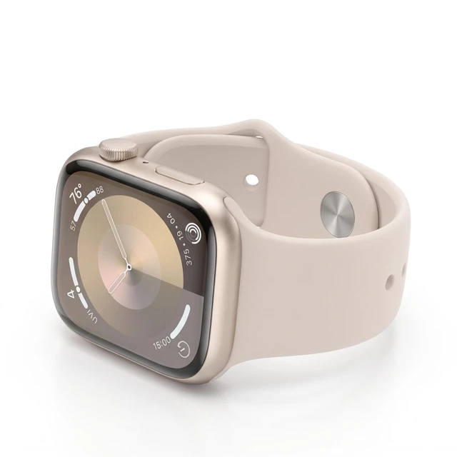 Alt view image 6 of 7 - Apple Watch Series 9 41mm GPS Starlight Aluminum Case with Starlight Sport Band - Very Good Condition