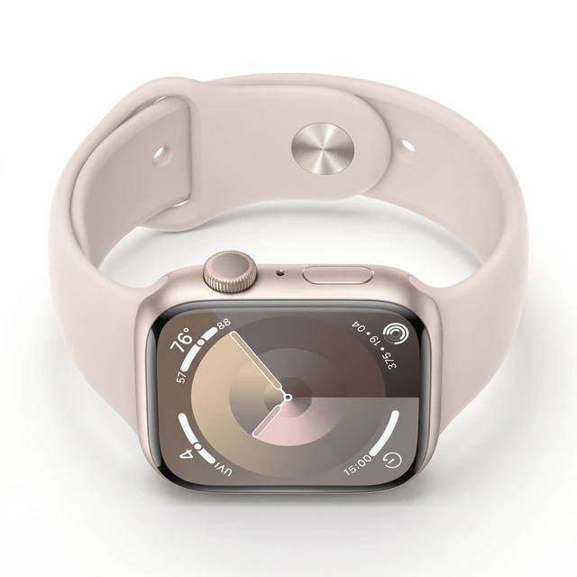Alt view image 4 of 7 - Apple Watch Series 9 41mm GPS Starlight Aluminum Case with Starlight Sport Band - Very Good Condition